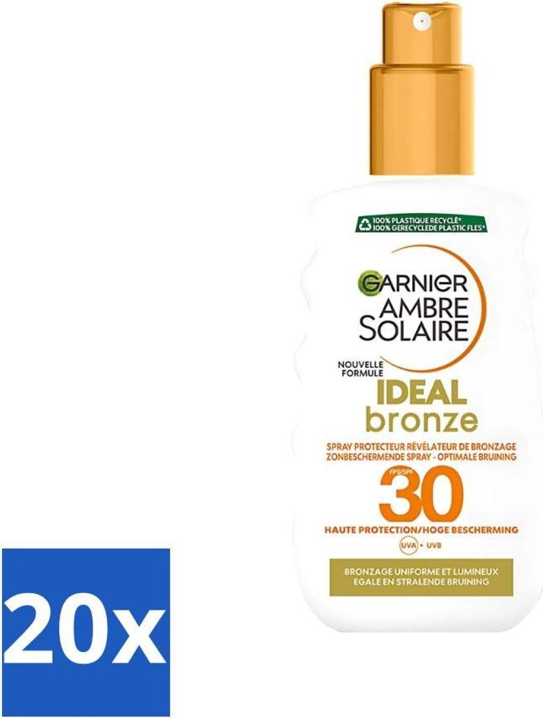 Garnier - Ambre Solaire - Ideal Bronze - Sonnenschutzspray - LSF 30 - 200 ml - Vorteilspack - 20 Stücke
