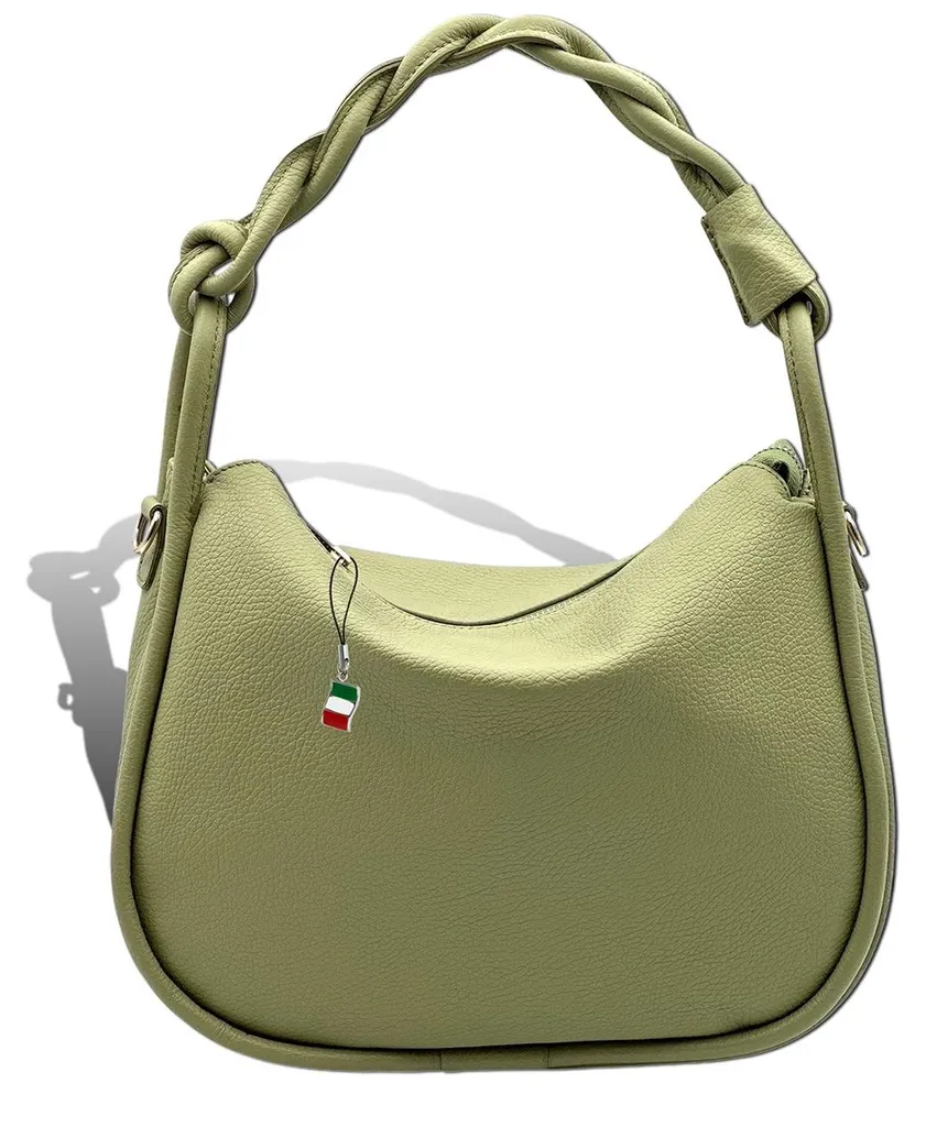 Sac hobo Florence cuir vert clair : accessoire idéal pour votre quotidien