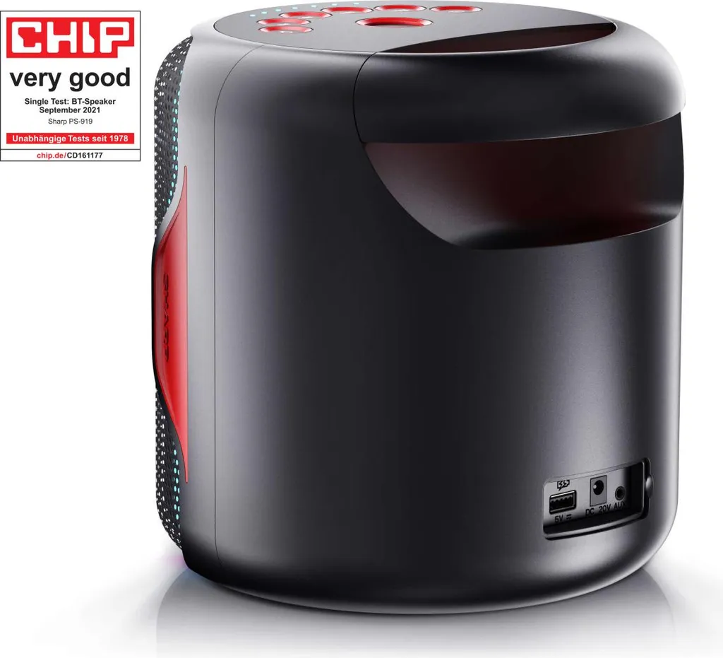 Sharp PS-919 Enceinte Bluetooth Étanche IPX5 avec 14h d'Autonomie - 13