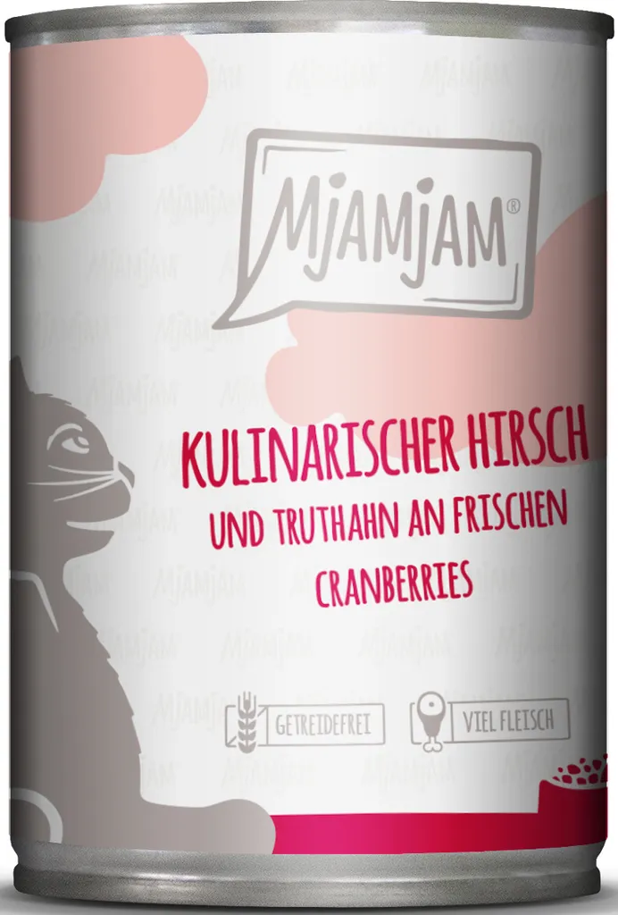 Mjamjam Chat Digestion Facile au Cerf, Dinde et Cranberries 6x400g