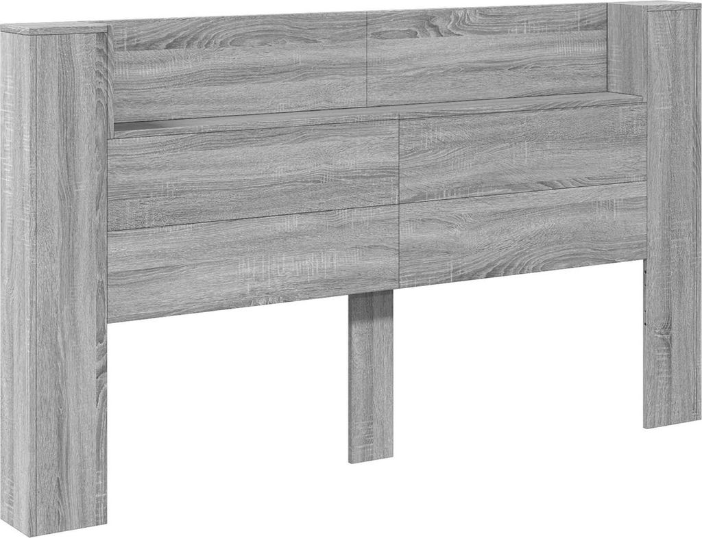 vidaXL Kopfteil-Schrank mit LED Graues Sonoma 180 x 16,5 x 103,5 cm