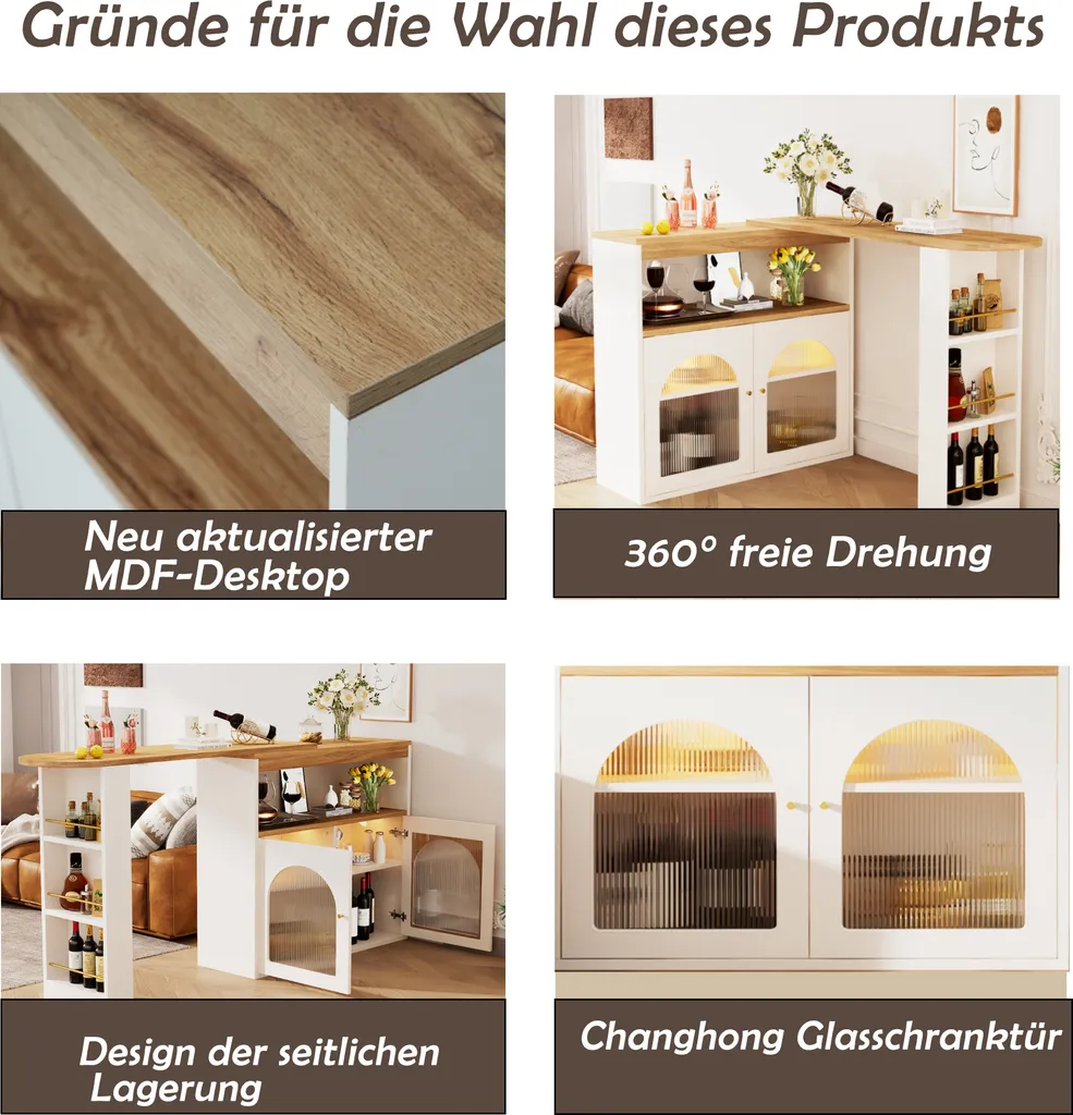Gain de Place : Table Haute Extensible avec LED et Rangement Intégré