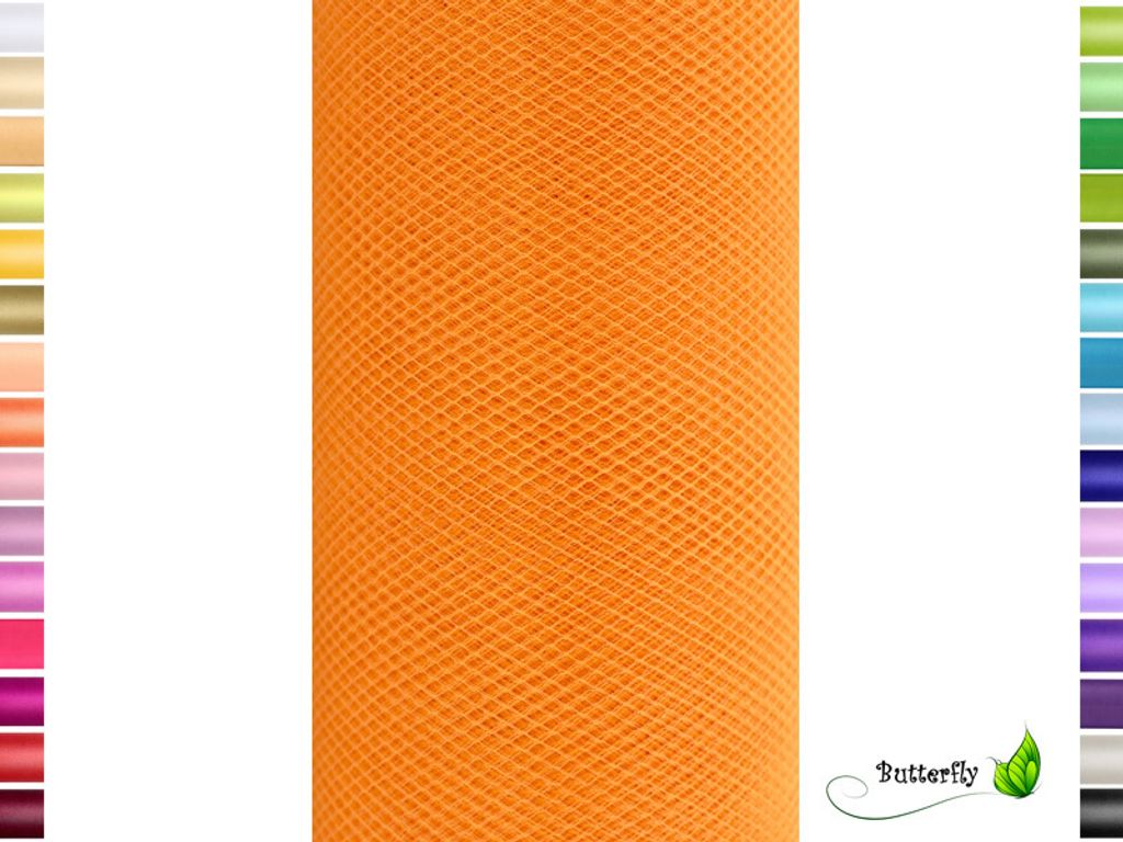 9m Rolle Tüll 15cm, Farbauswahl:orange 668 Produktbild 