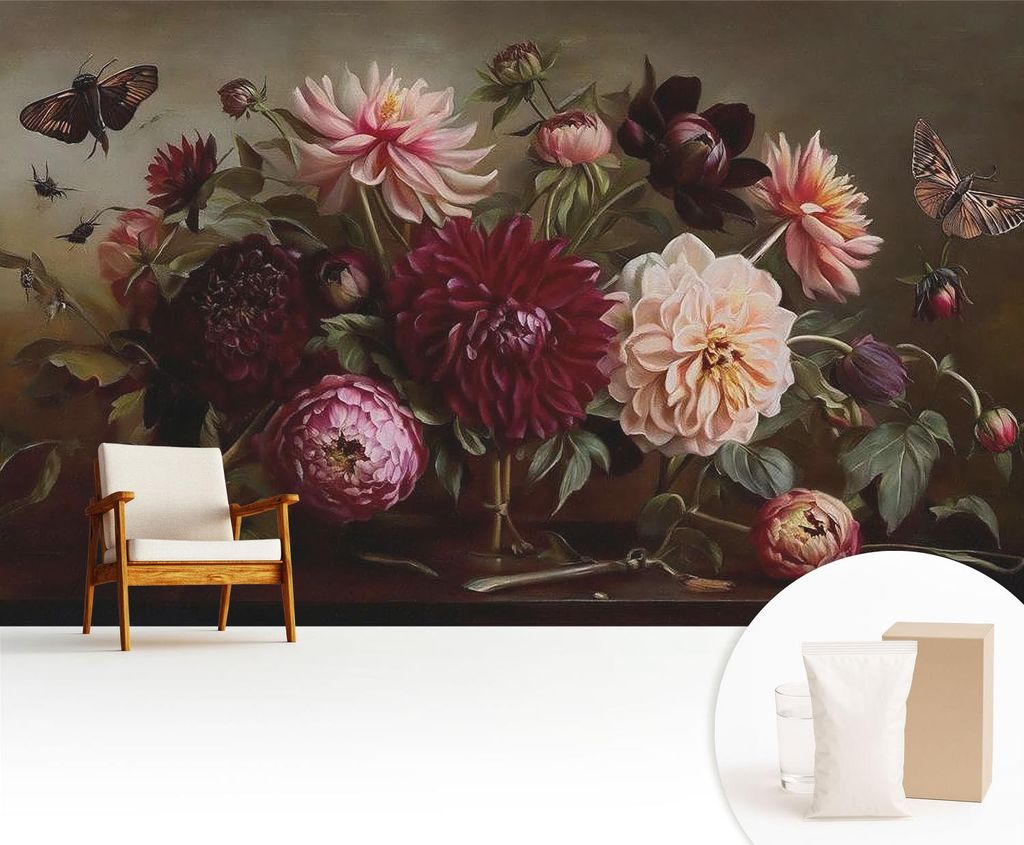 Fototapete - 416x254 cm - Tapete - Wandtapete - Wandbilder - Dekofolie - Tapete Folie - Wand - Dekoration - Wohnzimmer - Blumenpracht