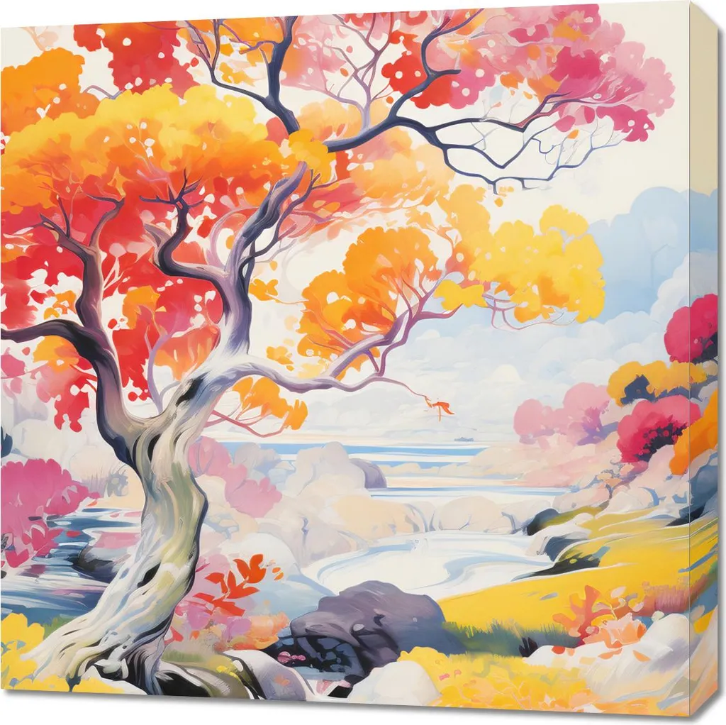 Image Paysage Dansant 70x70 cm - Tableau Carré Haute Qualité Finition