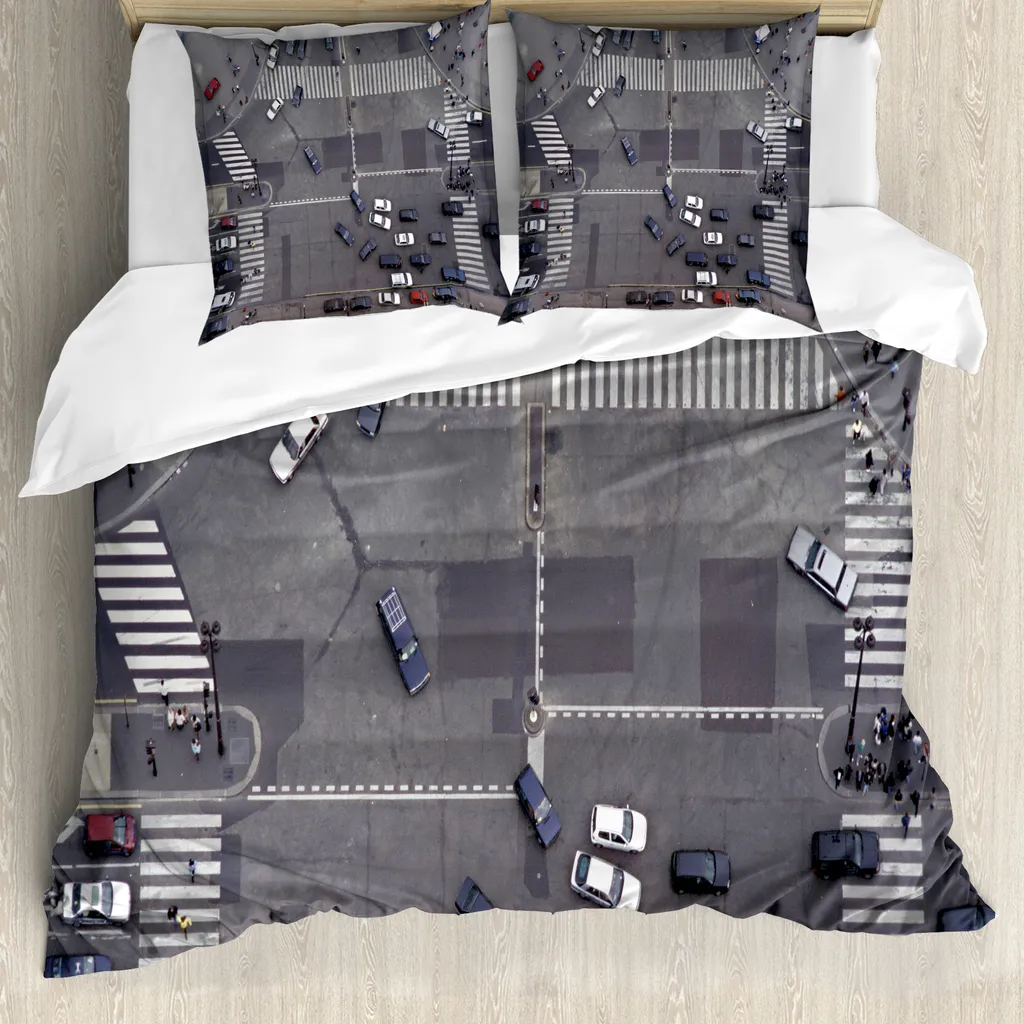 ABAKUHAUS Copripiumino 200x200 Anti-Acaro Parigi Urban Grey