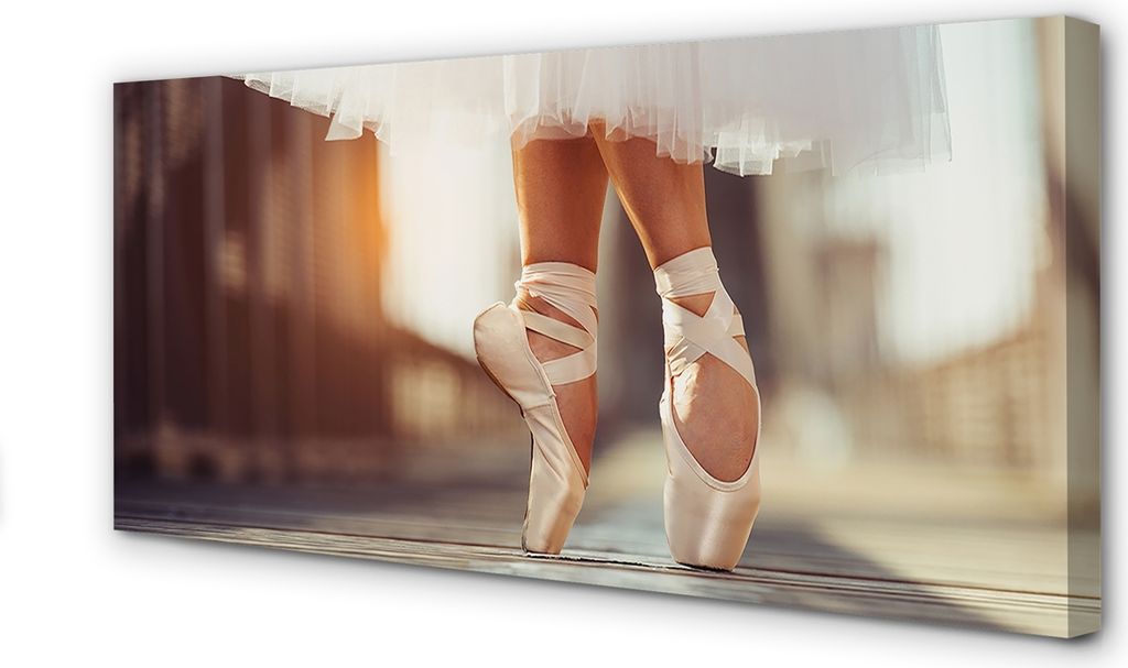 Leinwandbild 100x50 Wandkunst Weiß Ballettschuhe Frau, die Beine