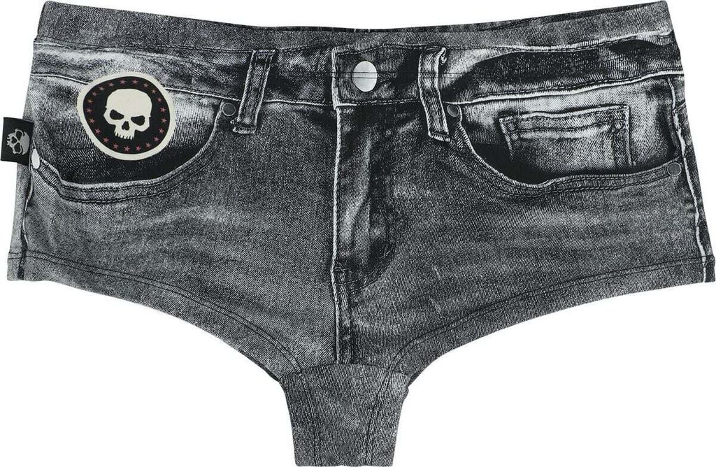 Rock Rebel by EMP Damen graue Bikinihose mit Jeans Optik XL