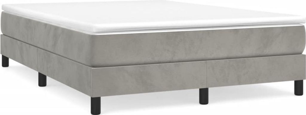 Bettgestell ohne Matratze Hellgrau 140x200 cm Samt