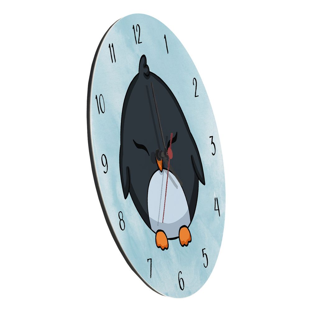 Pinguin Kinder Wanduhr aus Alu Produktbild 6