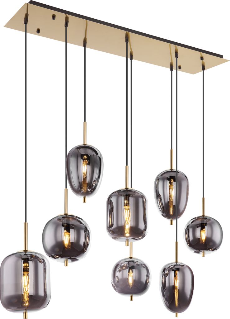 Globo Lighting závěsné svítidlo kovové mosazné barvy, 8x Obrázek produktu 