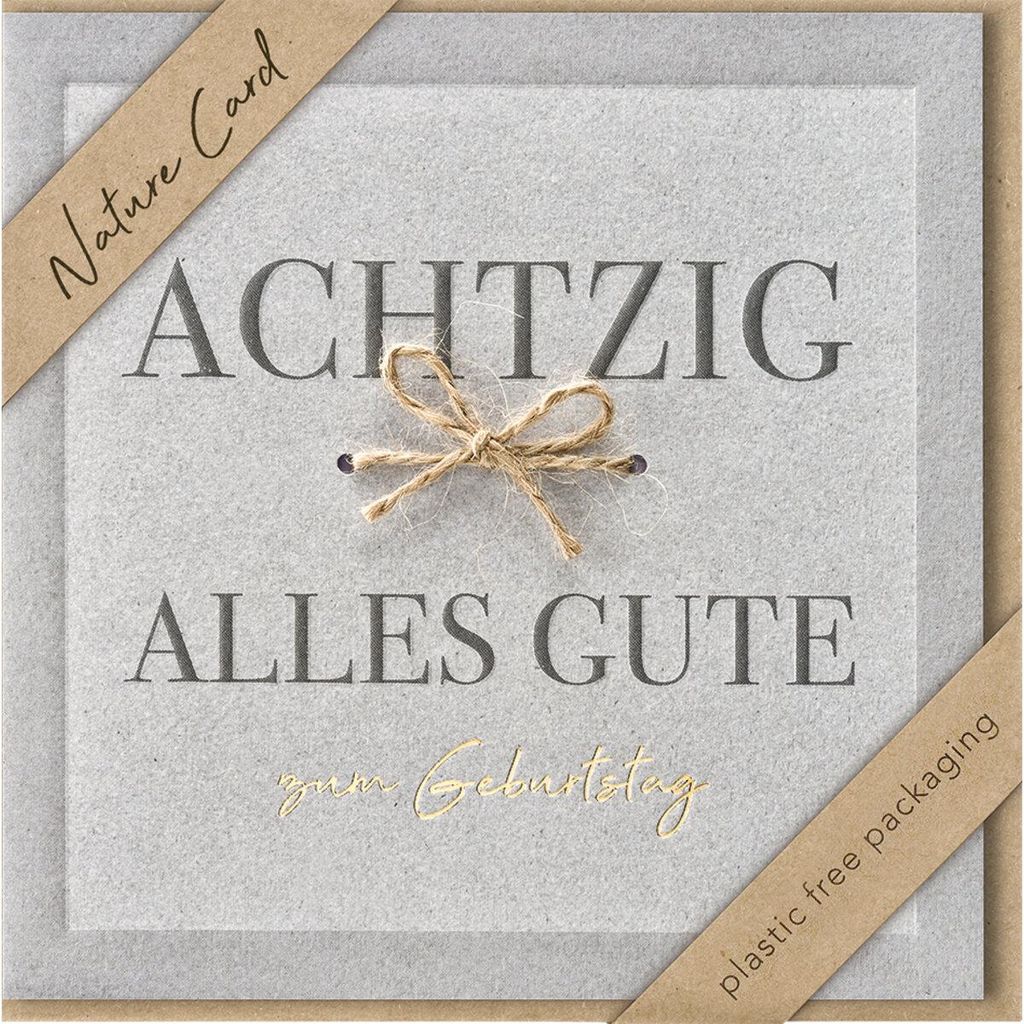 bsb 694031-2 Geburtstagskarte Zahl 80 - Natur Card, inkl. Produktbild 