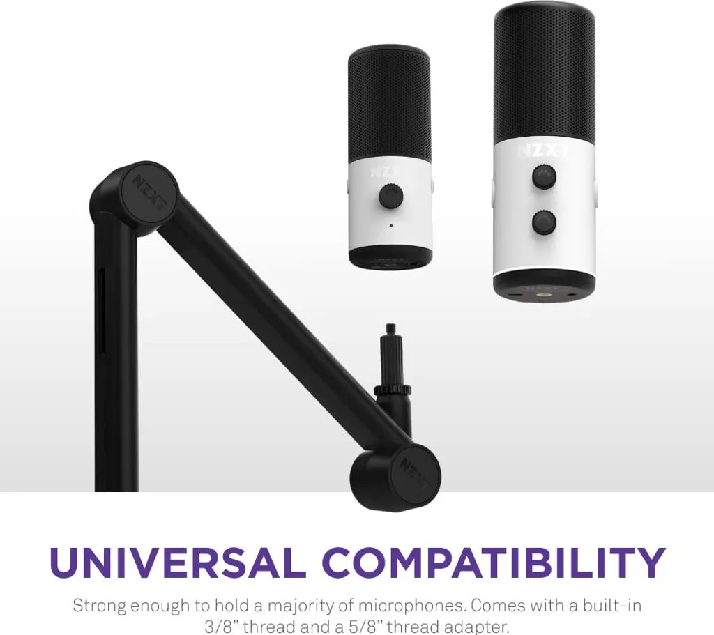 Support micro NZXT Boom Arm Mini noir idéal pour streaming et gaming