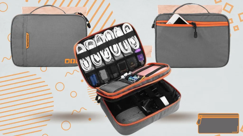Borsa Organizer Per Cavi Da Viaggio Spaziosa A 2 Strati - 7