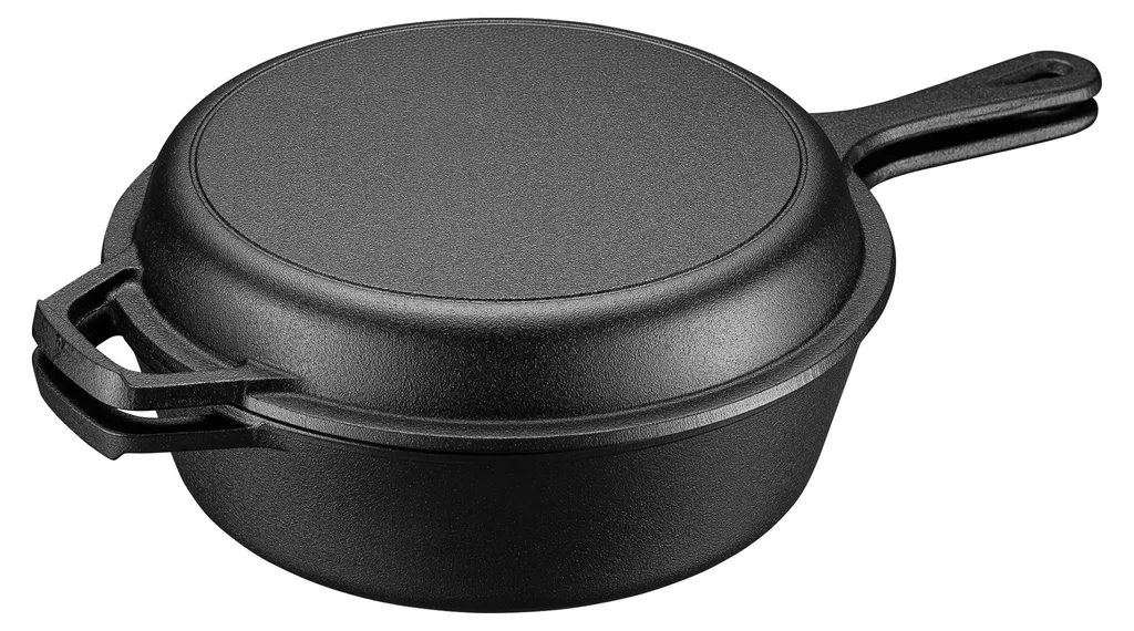 Fini les viandes sèches avec la cocotte fonte Wiltec et son grill intégré
