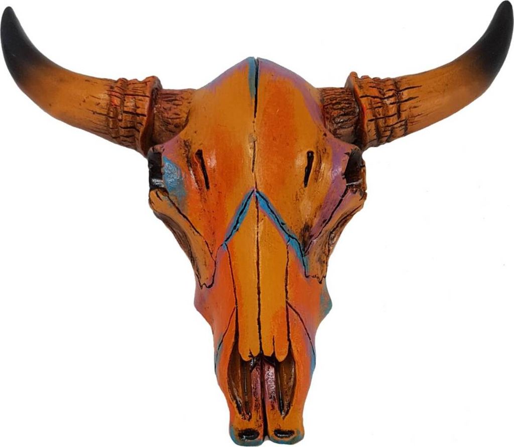 Indianisch verzierter Western Bisonschädel