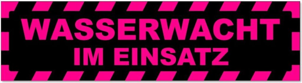 Kiwistar - Autoaufkleber - Pink - Schwarz - 30 x 8 cm - Wasserwacht im Einsatz gestreift - Hinweis Aufkleber Sticker für Auto, Kfz, Fahrrad, PKW, LKW