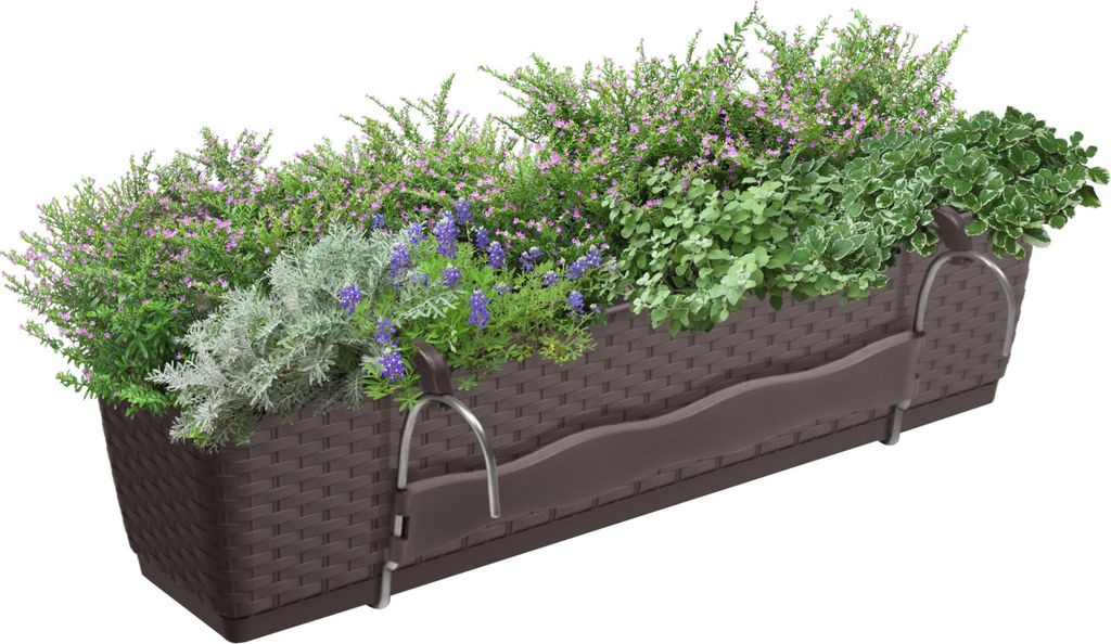 Bloembak 49x16x17,5 cm, 12 liter, met zelfwateringssysteem. Productafbeelding 