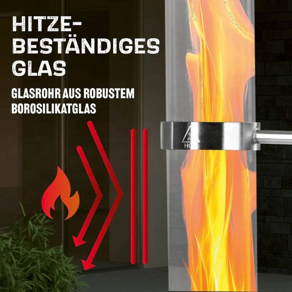 LANDMANN Feuerrohr aus Edelstahl | Dekorative Feuersäule Produktbild 