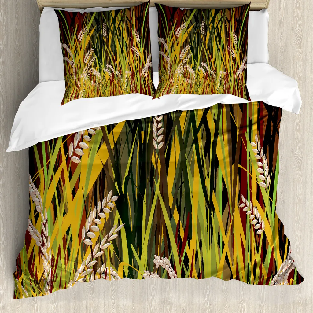 ABAKUHAUS Set Letto Naturale Forest Leaves 155x220 Antiacaro