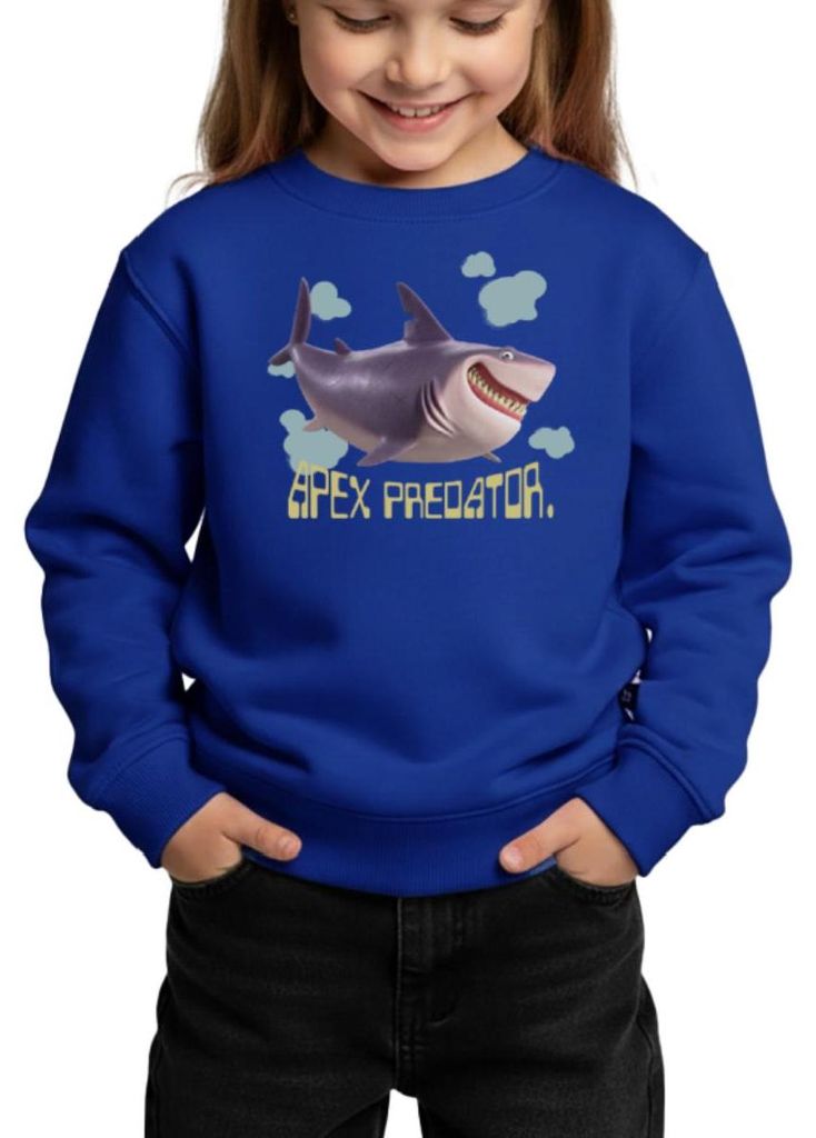 Spreadshirt Hoppers Apex Predator Hai Mit Schriftzug Kinder Premium Pullover, 146/152 (10 Jahre), Royalblau