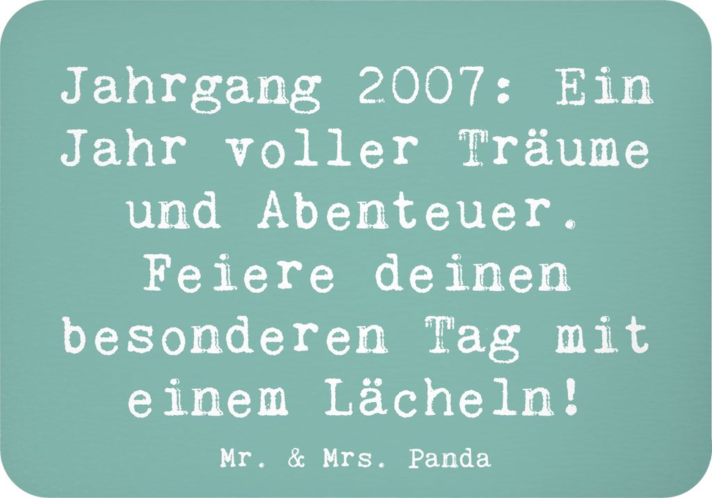 Mr. & Mrs. Panda Kühlschrankmagnet Spruch 2007 Geburtstag - Meeresbrise - Geschenk, whiteboardmagnet, Hoffnung und Möglichkeiten, besonderer Tag,...