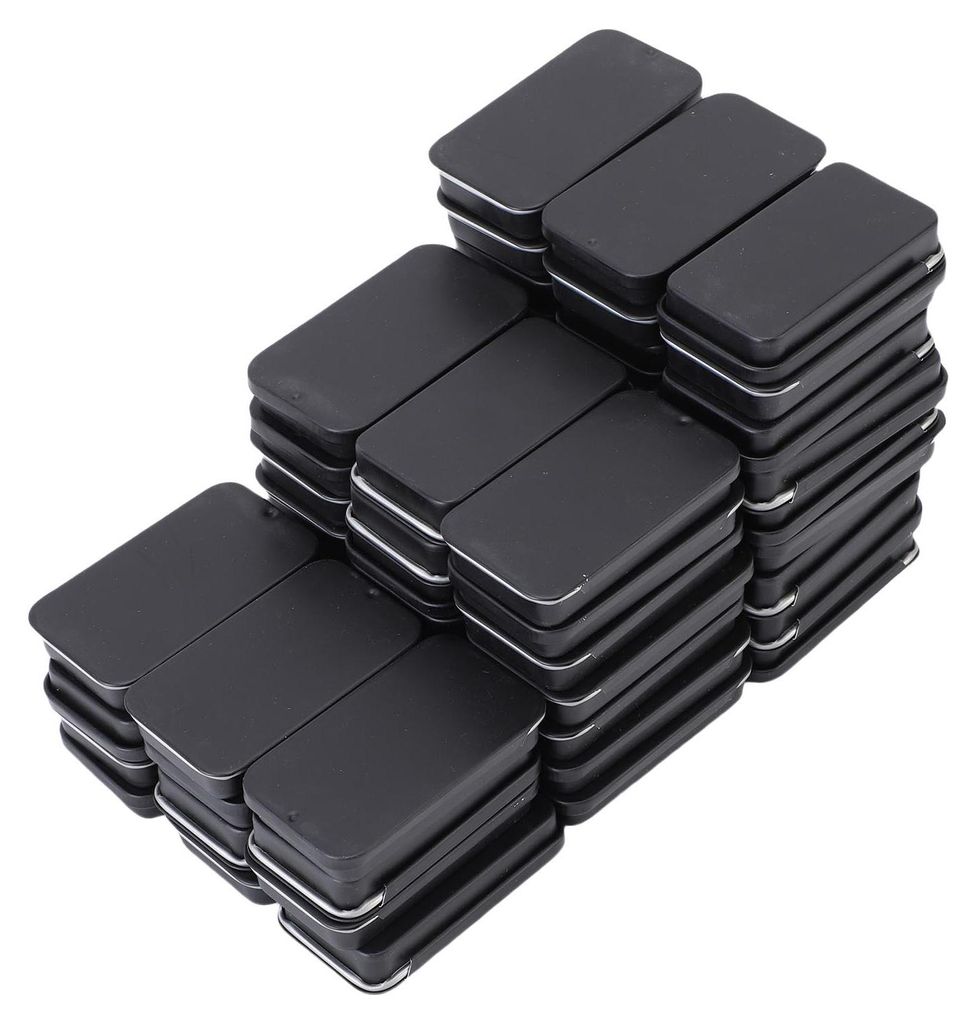 Lot de 60 boîtes en fer blanc noires – petites boîtes à Image du produit 