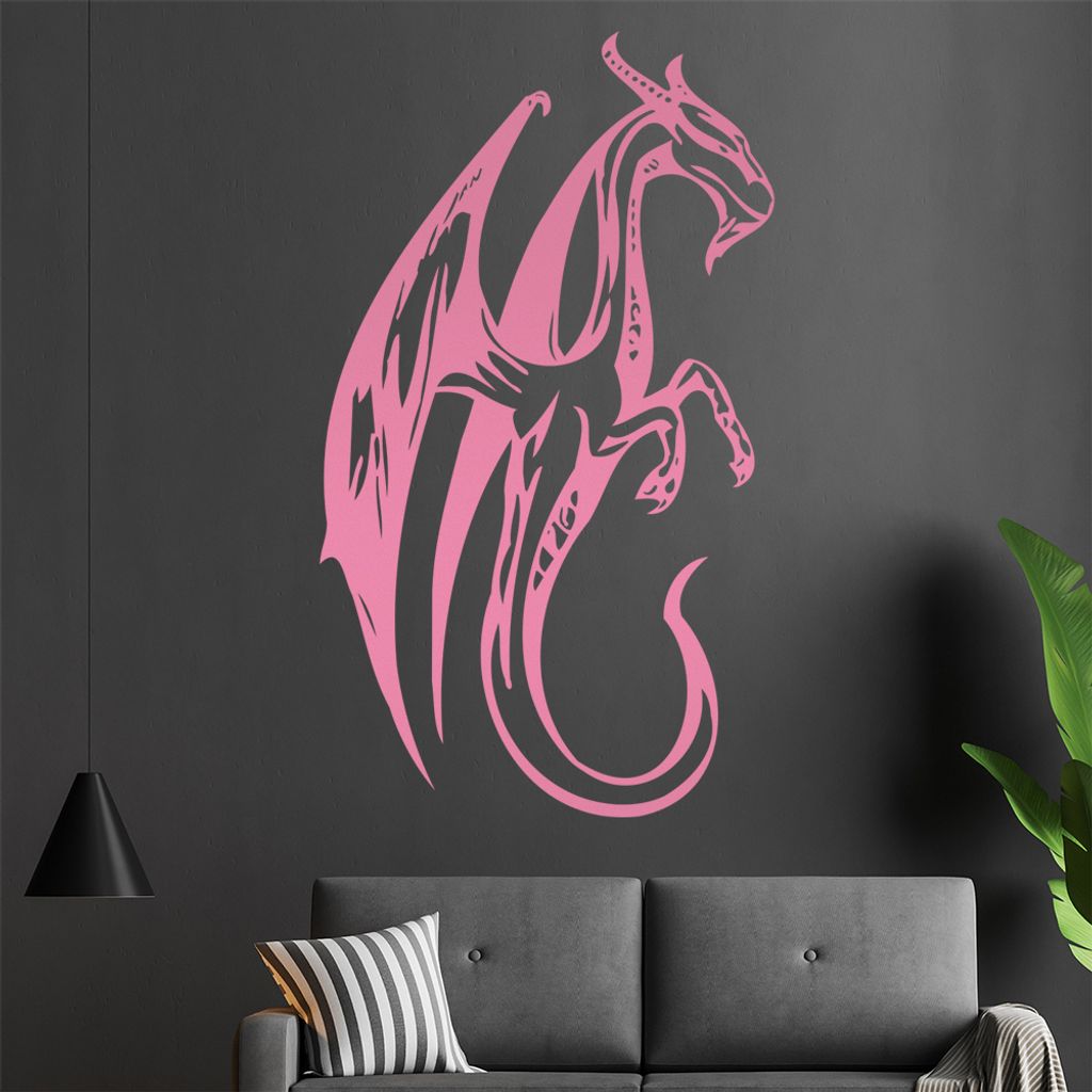 Mystischer Drachen Wandtattoo in 6 Größen - Wandaufkleber Wall Sticker - Dekoration, Küche, Wohnzimmer, Schlafzimmer, Badezimmer