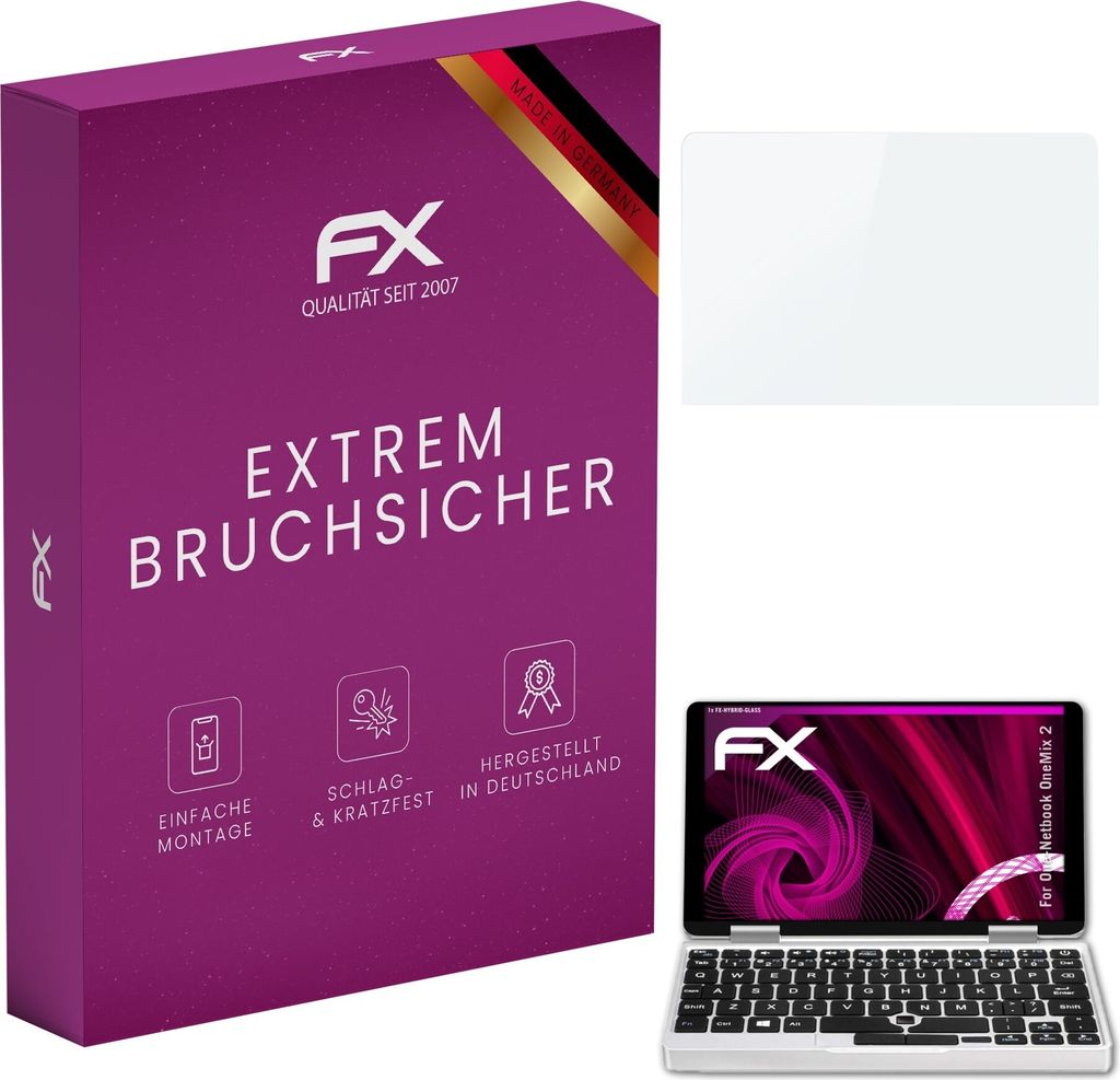 atFoliX FX-Hybrid-Glass Displayfolie kompatibel mit One-Netbook OneMix 2 Glasfolie