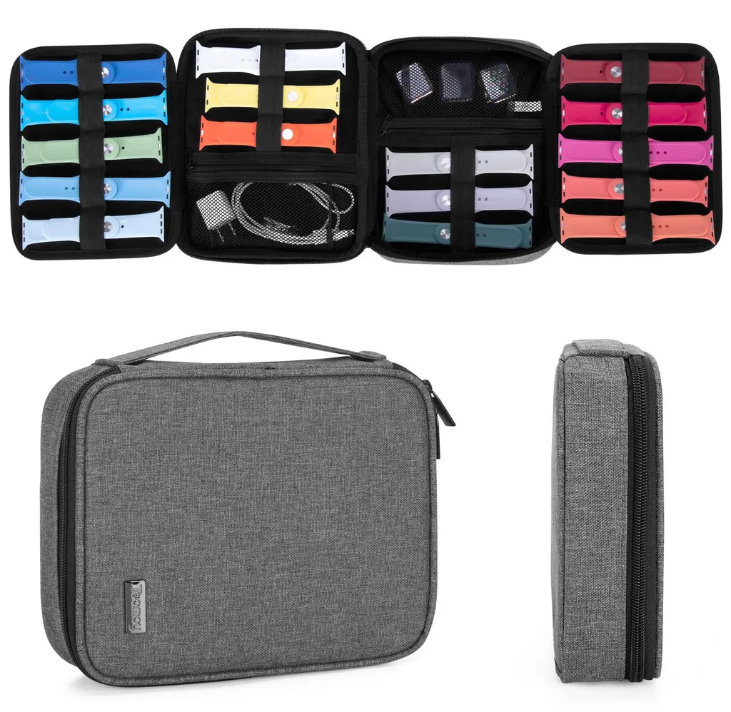 Pochette de voyage pour bracelets de montre - Organiseur 26 slots gris
