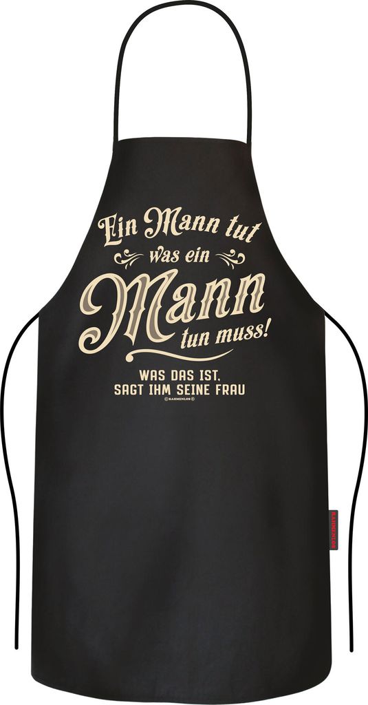 Ein Mann - Grillschürze - was ein Mann tun muss - Schürze