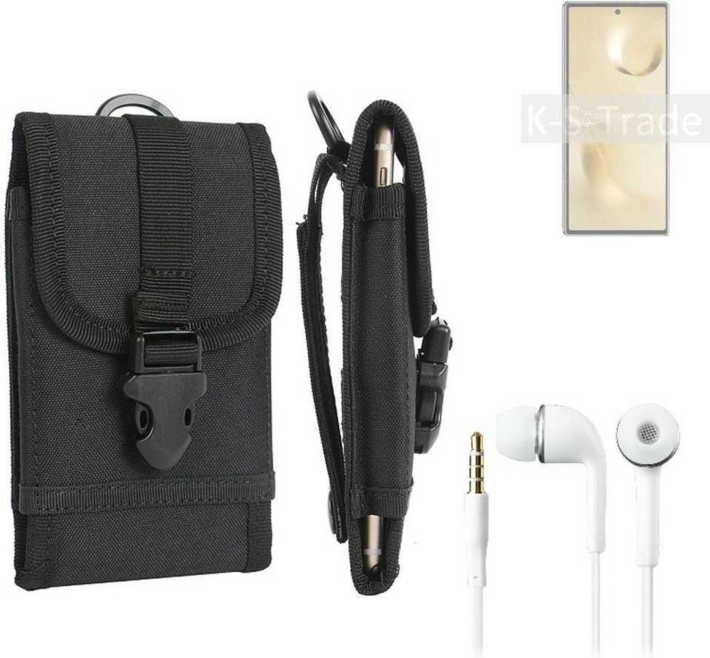 K-S-Trade Holster Schutz Hülle kompatibel mit Xiaomi Mi MIX Fold 2 Gürteltasche Handy Hülle Tasche outdoor Seitentasche schwarz 1x + Kopfhörer