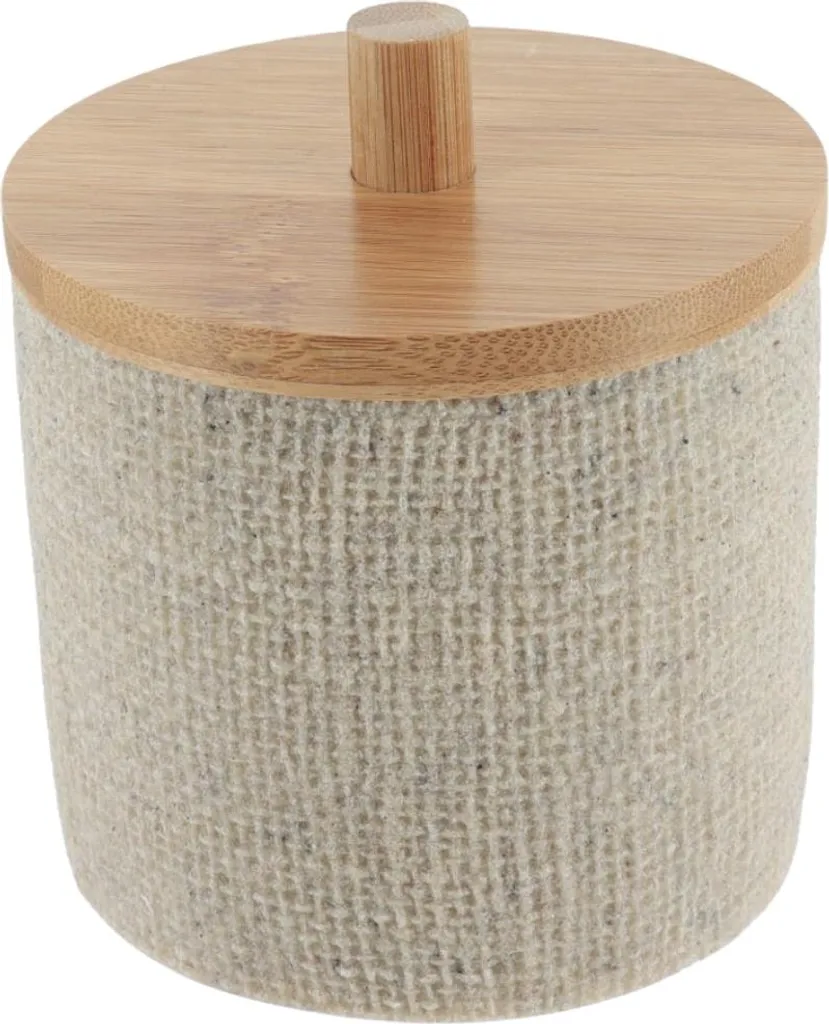 Tendance Contenitore per Dischetti Cotone Beige Marrone 10x10x12 cm