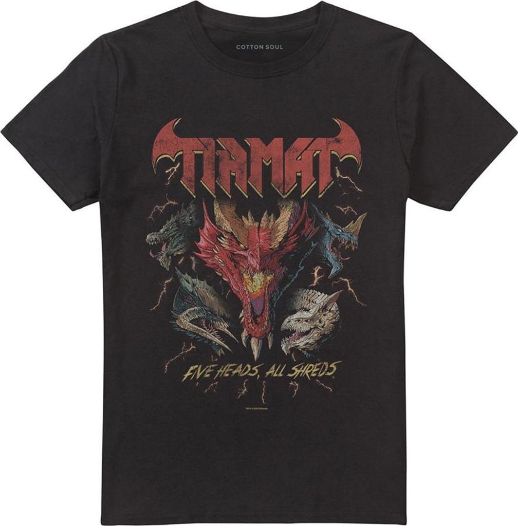 Dungeons & Dragons - "Five Heads" T-Shirt für Herren/Damen Uni, Langärmlig TV30593 (4XL) (Schwarz)