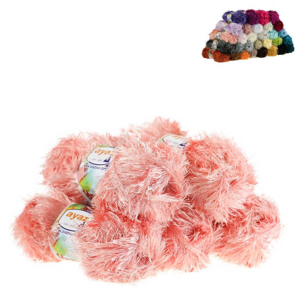 5 x 100g Strickgarn Yumos lachsfarben