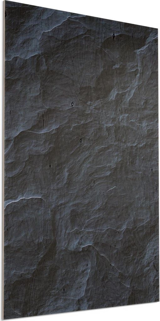 DEQORI Holzbild 60x90 cm 'Schieferfassade' Bild auf Holz Wandbild Kunstdruck nachhaltig