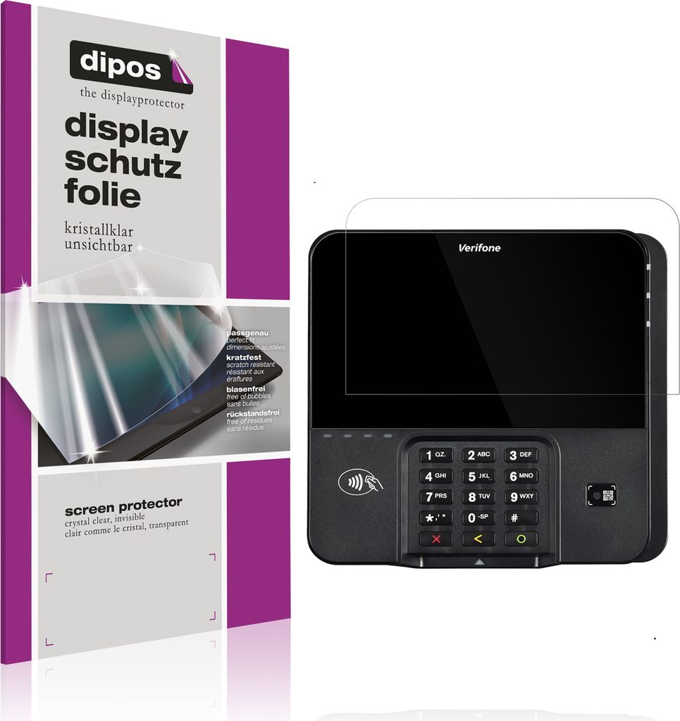 4x Schutzfolie für Verifone M424 klar Displayschutzfolie Folie Display Schutz dipos