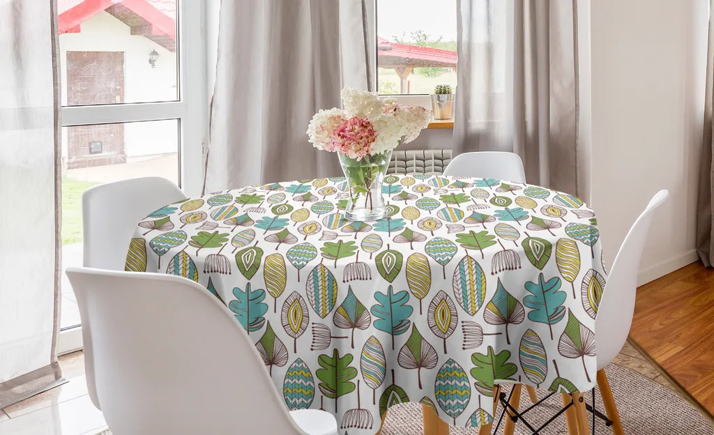 ABAKUHAUS Tovaglia Rettangolare Motivo Paisley 140x200 Cm - Verde Mare - Poliestere Resistente Alle Macchie, Per Cucina E Sala Da Pranzo