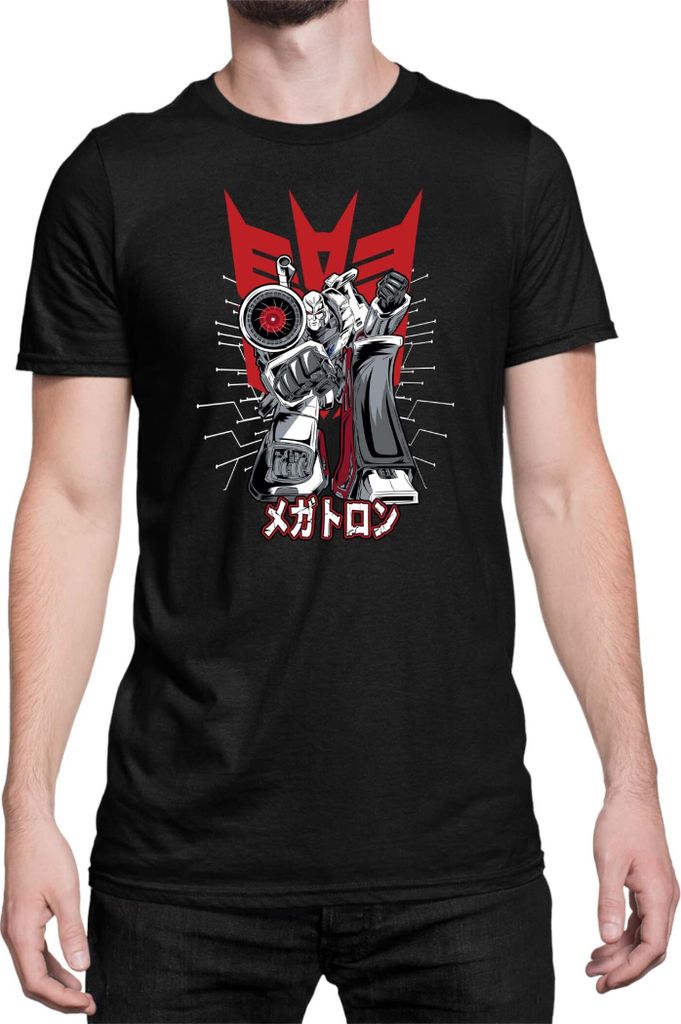 Herren T-Shirt Japan Anime Manga Transformers Megatron, Man S / Schwarz