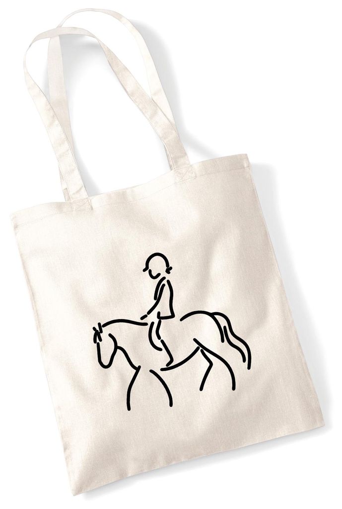 Huuraa Jutebeutel Reiten Pferd 10 Liter Natural Baumwolle Tasche Geschenkidee