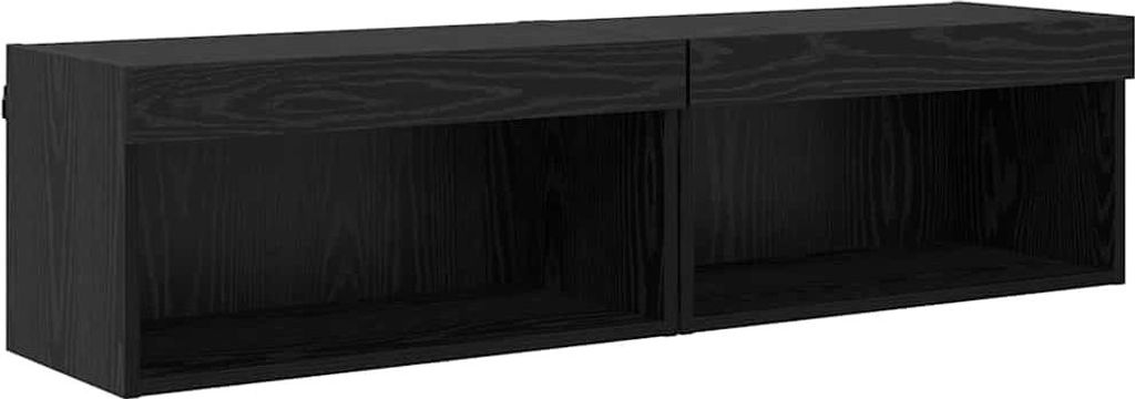 vidaXL TV-Schrankset 2 pcs Schwarz Eichen-Optik 60 x 30 x 30 cm