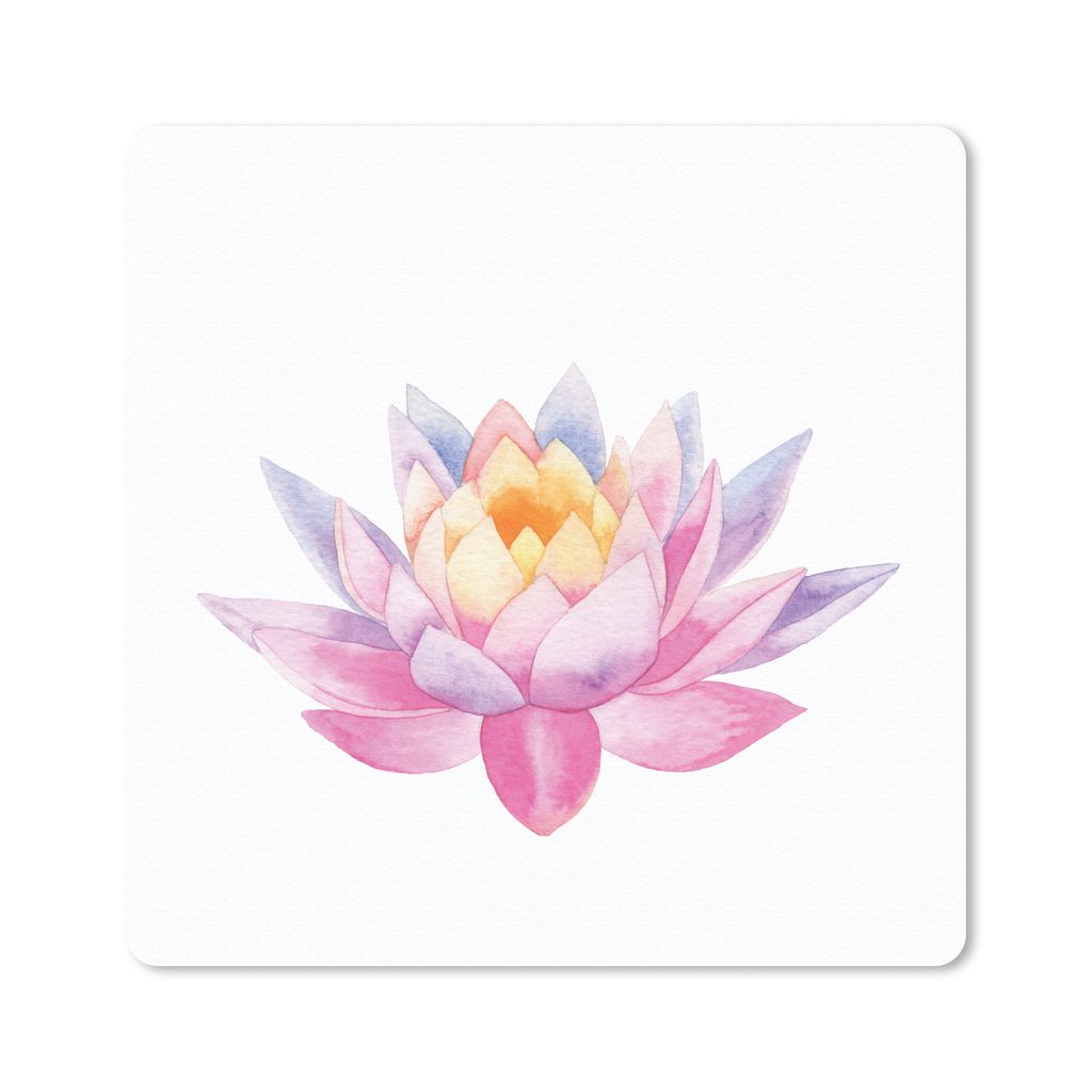 MuchoWow Mauspad Mousepad Aquarell - Blume - Seerose 30x30 cm - Mousepads - Maus Mat - Pad - Mausunterlage - Gaming