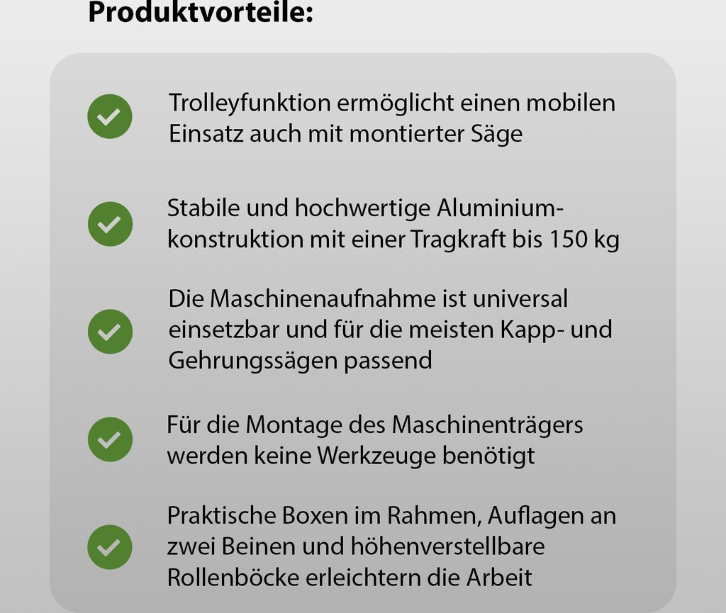 Untergestell für Kappsägen Gehrungssägen Kappzugsägen mobil Produktbild 6