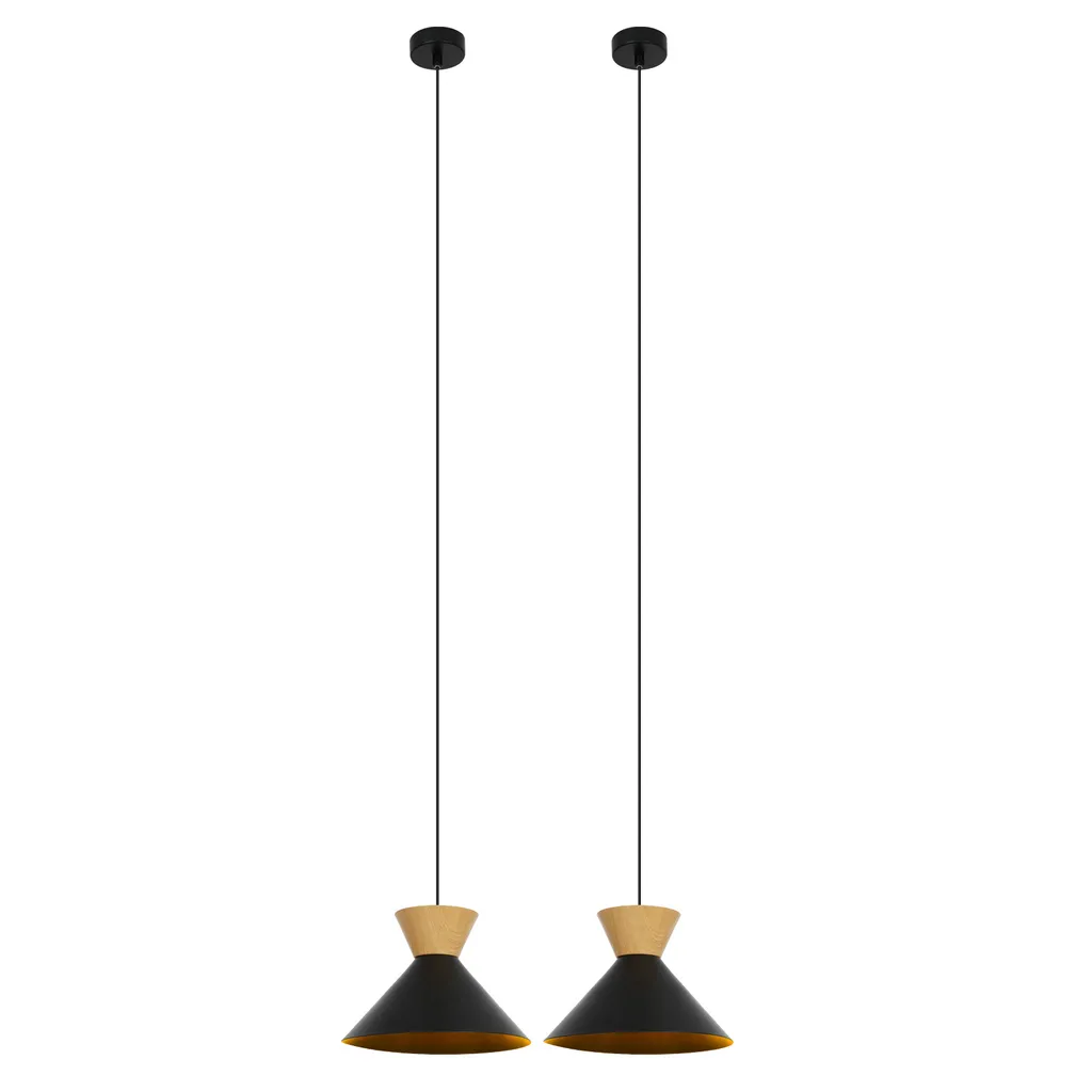 Suspension Plafond Noire E27 pour Éclairage Ciblée Table et Hall - 2x - 10