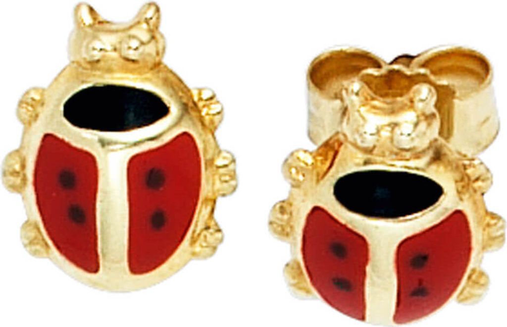 Ohrstecker Stecker Ohrringe Marienkäfer 333 Gold Gelbgold Ohrschmuck