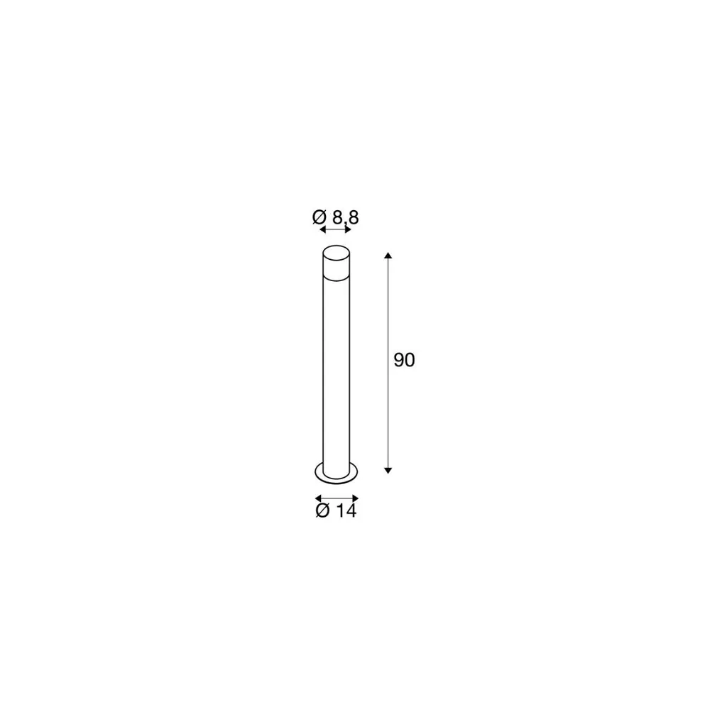 Luminaire extérieur borne d'éclairage anthracite ronde SLV Grafit Pole 40