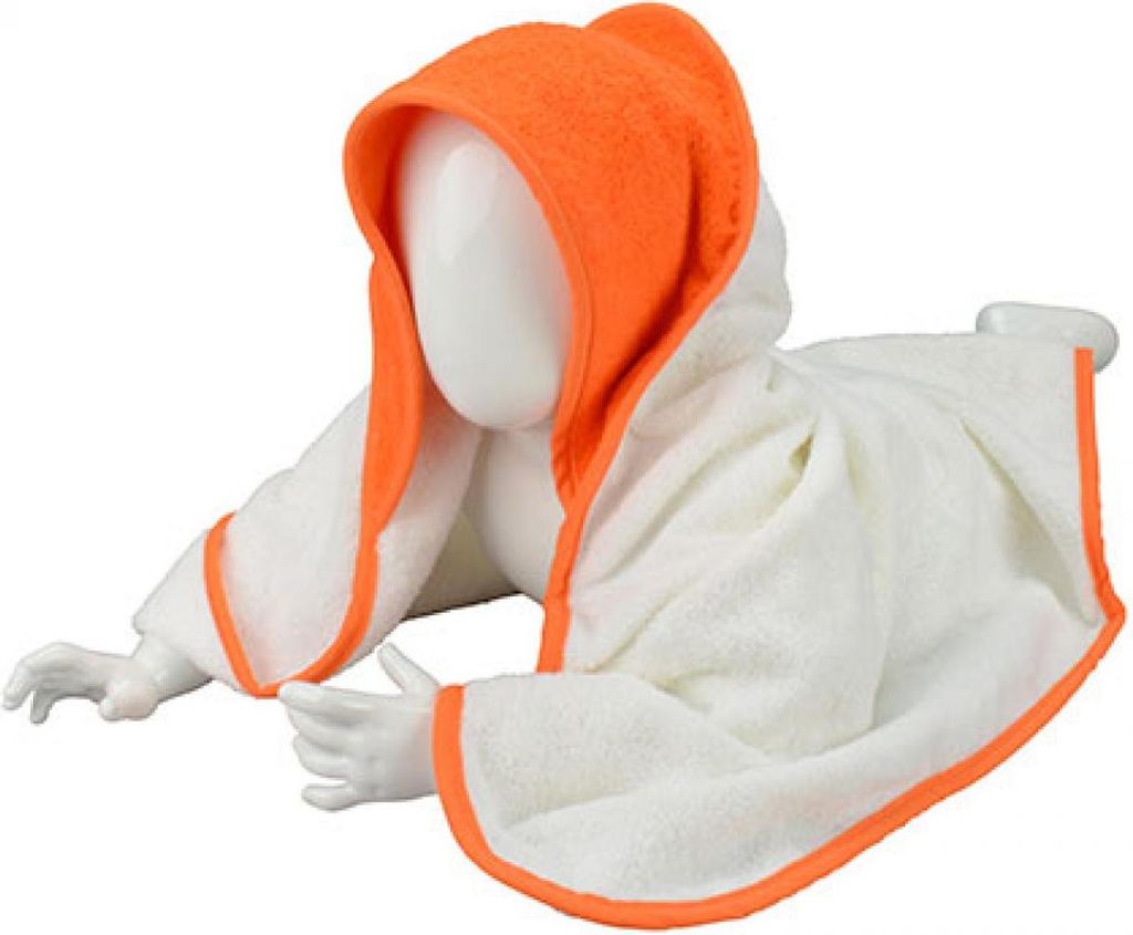 A&R 032.50 | Baby Hooded Towel / 75 x 75 cm - Farbe: White/Aqua Blue/Aqua Blue - Größe: 75 x 75 cm