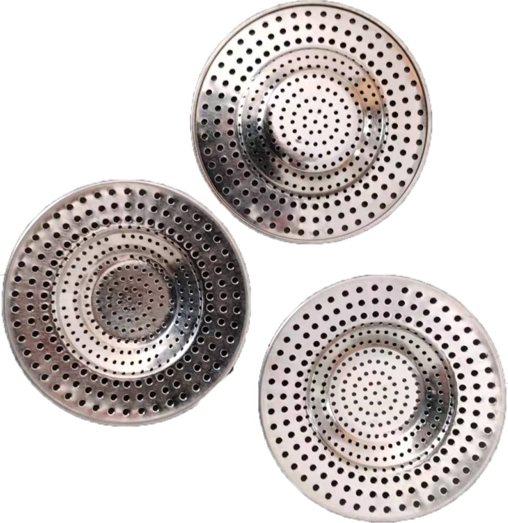 Abflusssieb Dusche Edelstahl (3er Set), Haarsieb Dusche, Spülbeckensieb