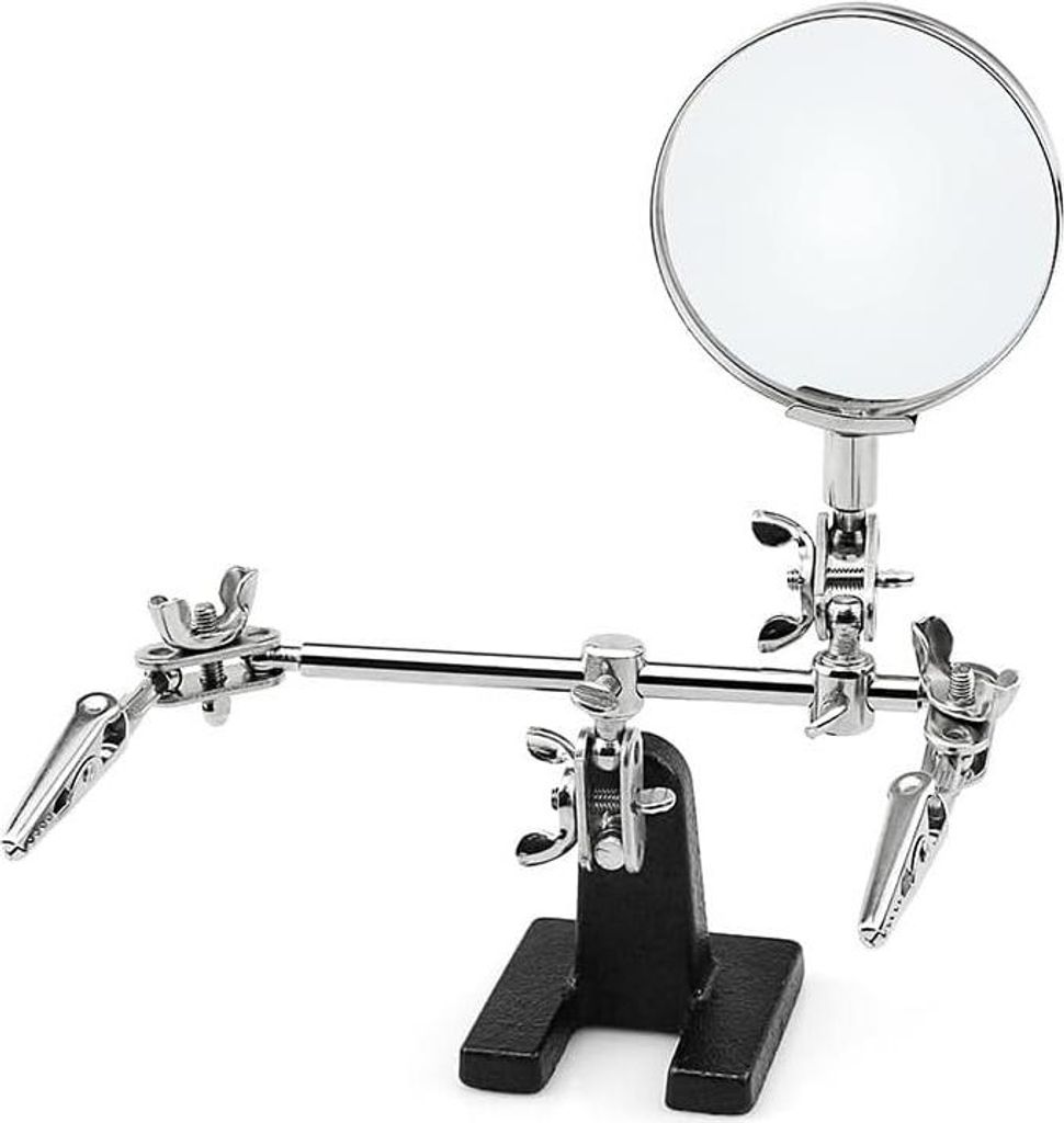 Dritte Hand Lupe mit Klemmen, verstellbare 5-fache Produktbild 