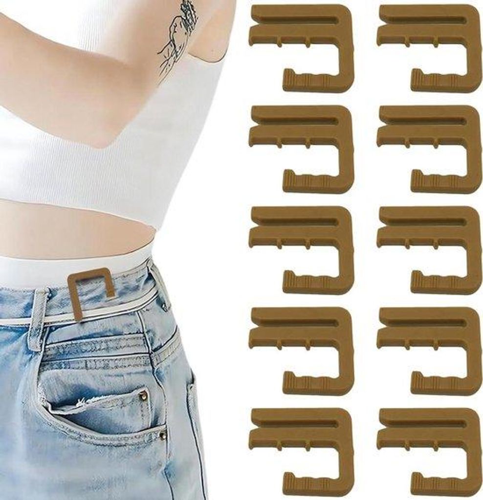 Verstelbare Jeans-Spanner braun 10 Stück